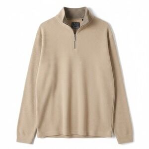 Arctic‎ Zone Ribbed Tan Quarter Zip Pullover, Men's XXL Knit Sweater, Mock Neck